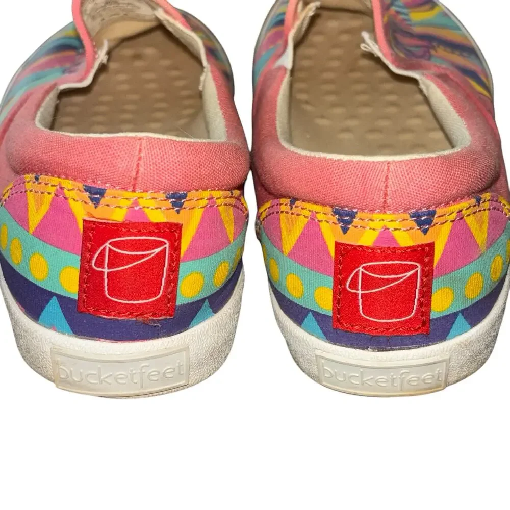 Bucket Feet Lion King Slip On Shoes Size 7 Wild Print Canvas Multi Pink Lion